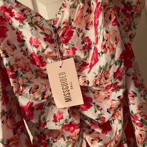 Floral misguided Ruched Dress